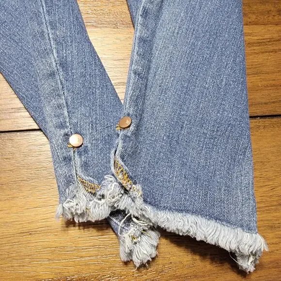 Judy Blue Skinny Fit Denim Jeans w/ Raw Hem - Size 14W - Picture 5 of 8